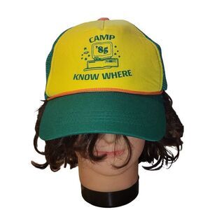 Stranger Things Netflix Camp Know Where 85 Snapback Hat Green Yellow Trucker Cas